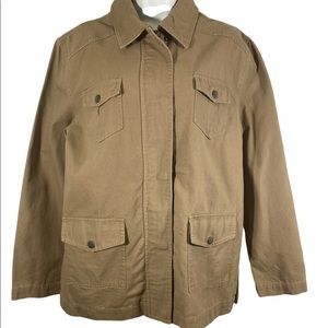 Tobi Women’s Tan Zip Front Long Sleeve Pockets Utility Jacket Size‎ Medium